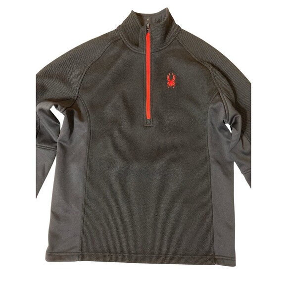Spyder Men’s 1/4 Zip‎ Pullover Fleece Jacket Black Red Logo Size L Large Outdoor - Picture 4 of 9